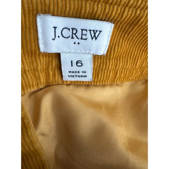 J.Crew Womens Mustard Yellow Corduroy Mini Skirt Size 16 Cotton stretch - Picture 4 of 5
